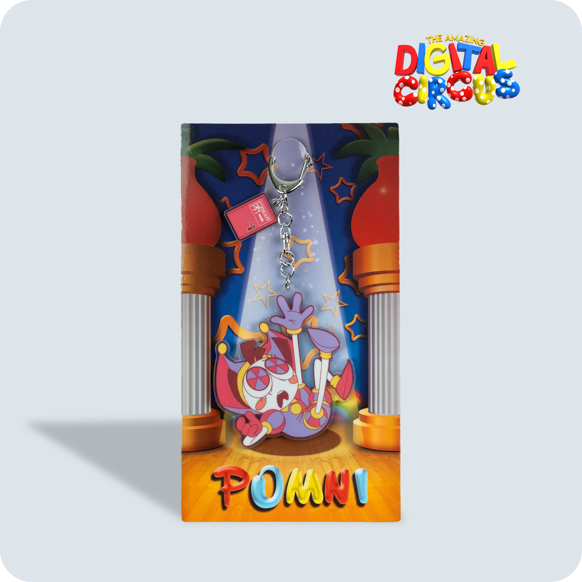 Pomni Acrylic Keychain with 2.7" Chain | Mansizedmeatbls Design