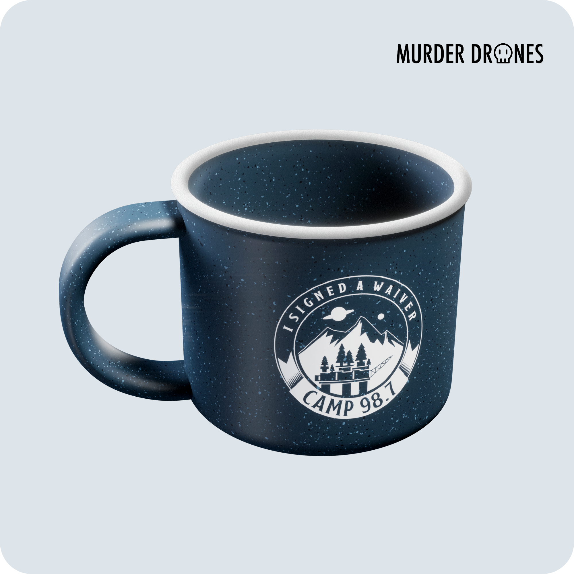 Camp Themed Ceramic Mug with Free Stickers | 15 oz Dishwasher Safe
