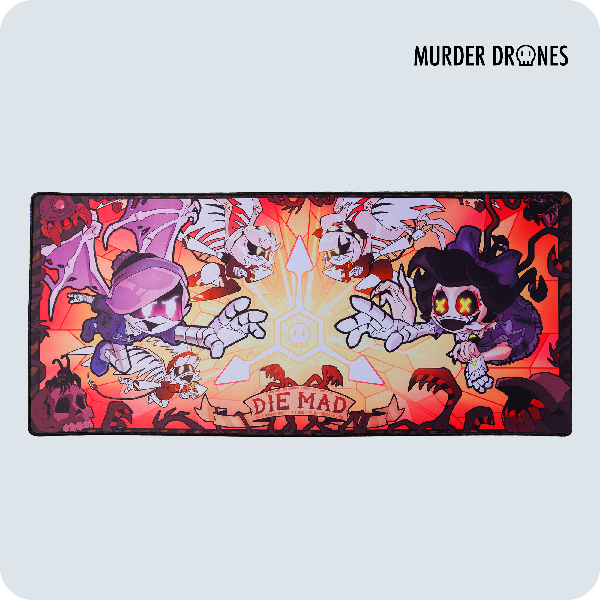 Murder Drones Gaming Desk Mat | 15.7x34.7 Inches | Mosspuppie Design