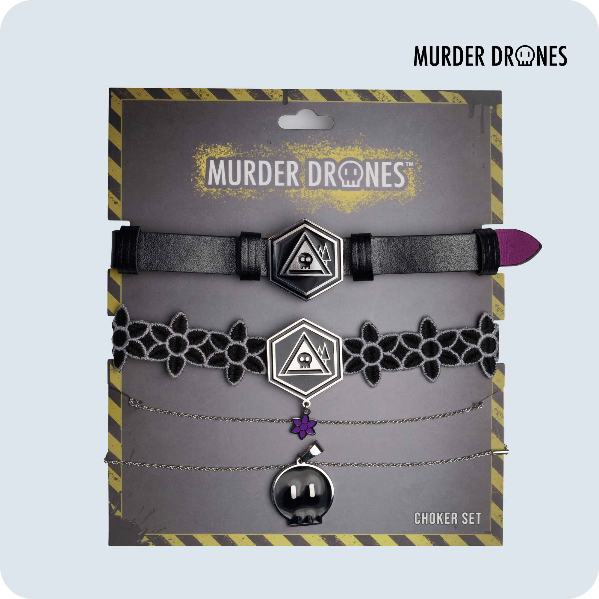 Murder Drones Choker Set - PU Leather & Chain Necklaces | Main Character Style