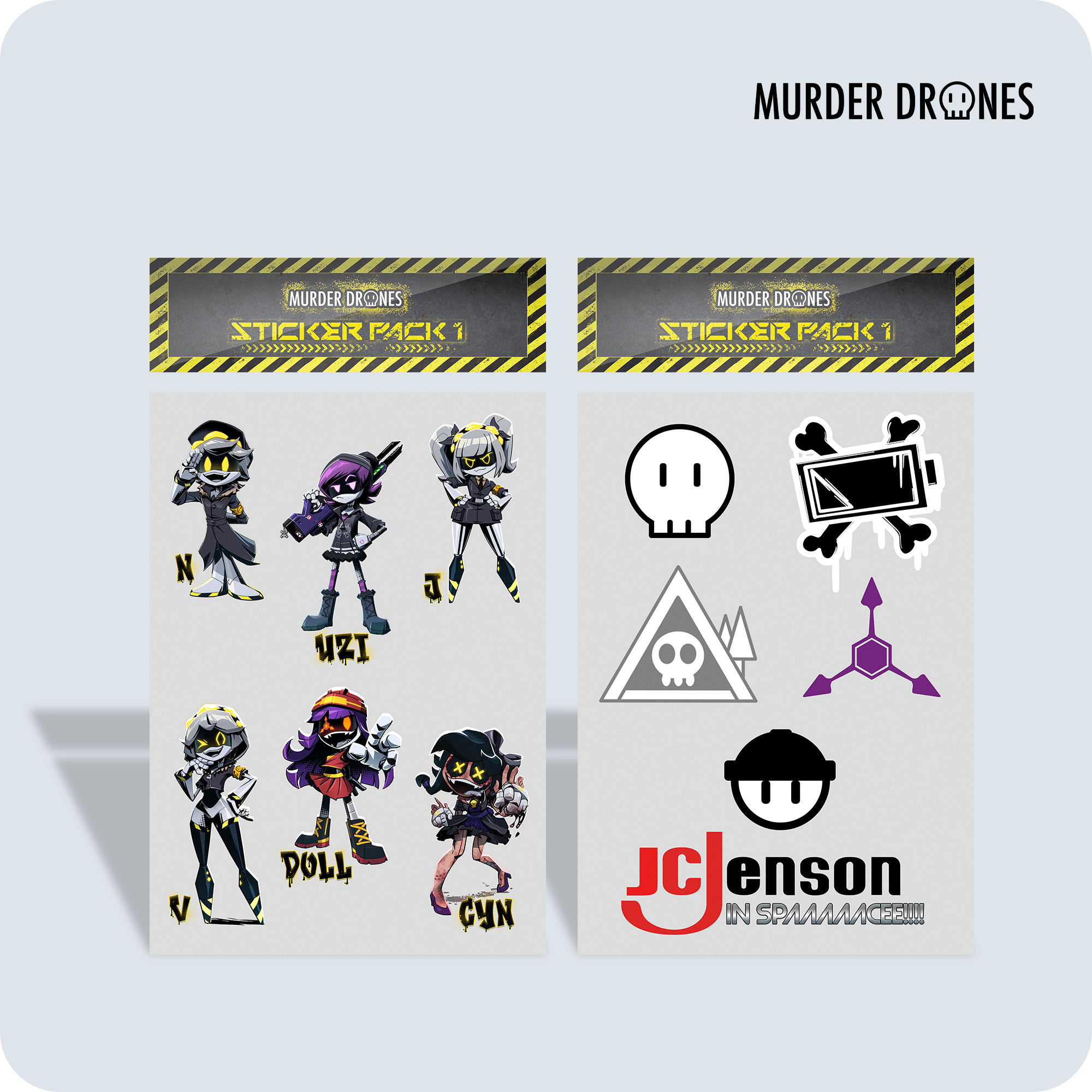 Murder Drones Sticker Pack | 10x6 Inches Matte Laminated